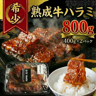 【ふるさと納税】熟成 牛ハラミ大判 焼肉用 800g(400g&times;2P)【配送不可地域：離島】【1481504】｜京都府城陽市