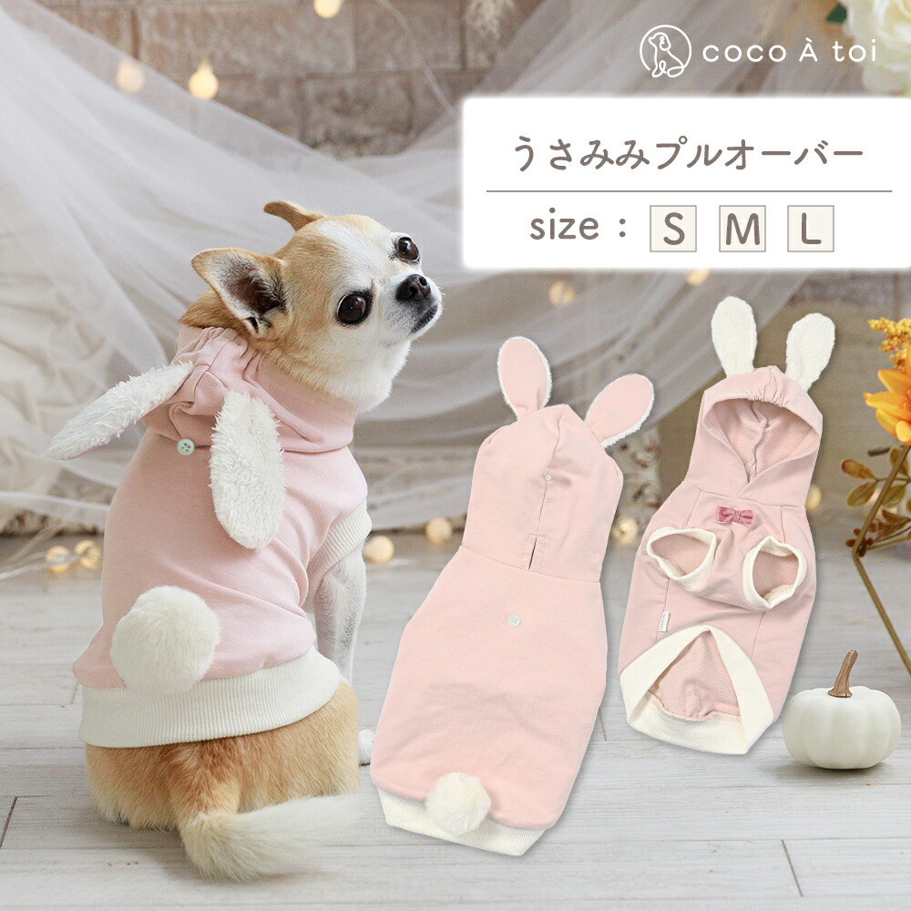 【ふるさと納税】うさみみティーシャツ 犬服ドッグウェア うさぎ ボンネット付き添い人 耳付き添い人ボンネット【チョコレートトワ(cocoAtoi)】