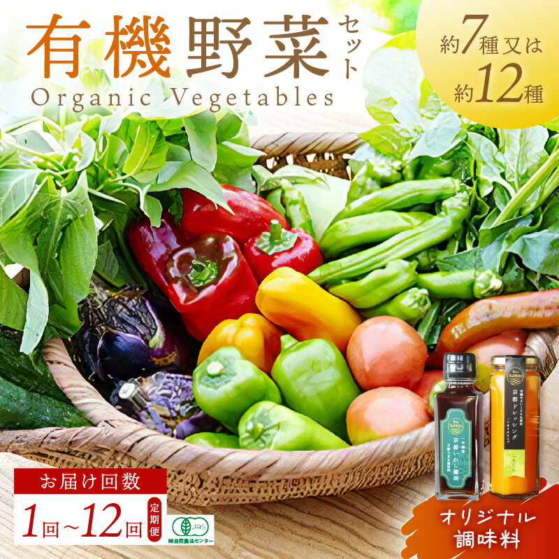 【ふるさと納税】有機JAS認証 ＜てんとうむしばたけ＞オーガニック野菜セット 有機野菜 7種 2人用 12種  4人用 定期便 調味料 ドレッシング 選べる 農家直送 京都直送 野菜 詰め合わせ 野菜セット 国産 京都産 ふるさと納税 野菜