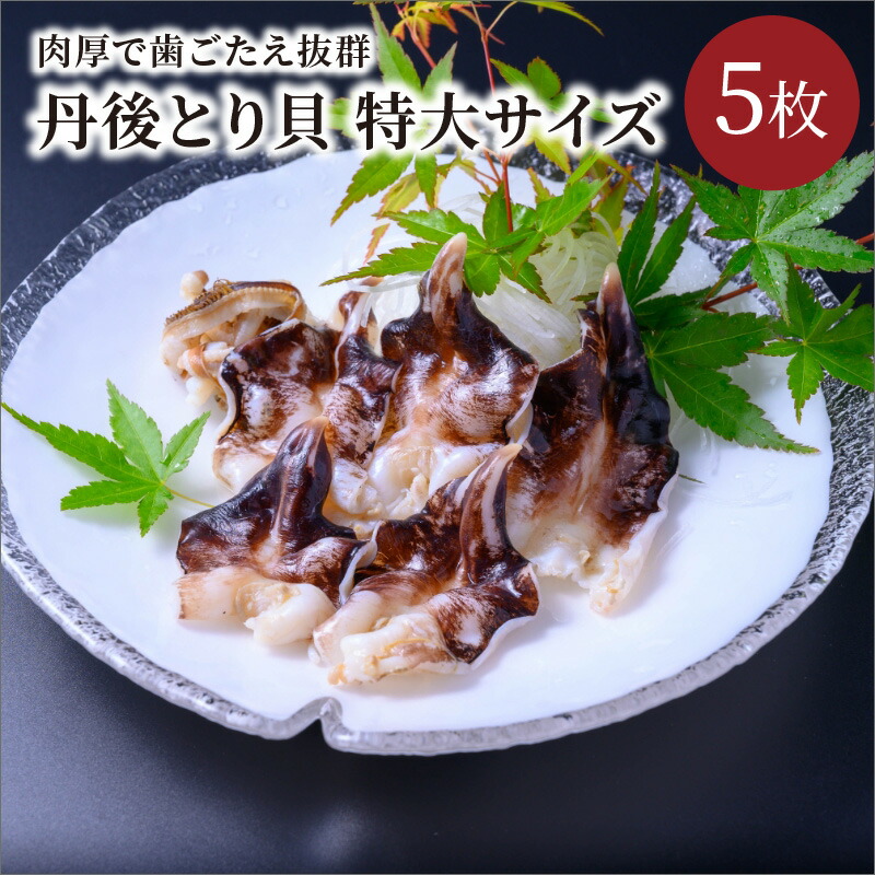【ふるさと納税】特大肉厚／丹後とり貝 ボイル済み 特大サイズ 5枚入り 貝類 海鮮 海の幸 魚介類 魚介 おつまみ お酒のお供 ボイル 京都 京丹後 炙り 寿司ネタ とりがい トリガイ 鳥貝 二枚貝 高級 極上 ブランド貝 肉厚 甘み 国産 天然