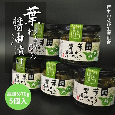 【ふるさと納税】葉わさびの醤油漬け 瓶詰 5個 セット 詰め合わせ 葉わさび 醤油漬け わさび ワサビ ご飯のお供 山菜 おつまみ つまみ 漬物 漬け物 京都