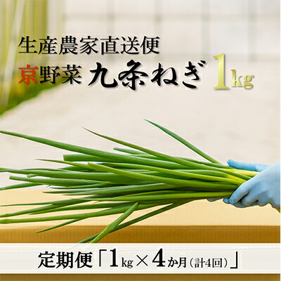 【ふるさと納税】【4か月定期便】生産農家直送 京野菜・九条ねぎ1kg〈定期便 ねぎ ネギ 葱 九条ねぎ 京野菜 京都 新鮮 甘い 農家直送 野菜〉 4ヶ月 4回 ｜京都府宇治田原町 28,600円
