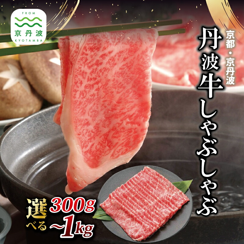 【ふるさと納税】 丹波牛 しゃぶしゃぶ用 選べる 数量 300g 500g 1kg 黒毛和牛 和牛 しゃぶしゃぶ 鍋 国産 京都 丹波 京丹波 赤身 スライス 黒豆ポン酢付き ぽん酢 いづつ屋