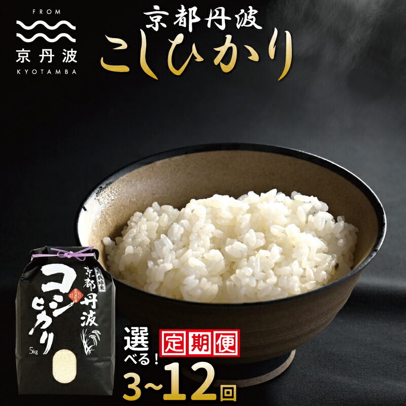【ふるさと納税】【定期便】 京丹波こしひかり 5kg 10kg 3カ月 6カ月 12カ月 選べる定期便 令和7年産 精米 京都 コシヒカリ ※北海道・東北・沖縄・その他離島は配送不可｜京都府京丹波町