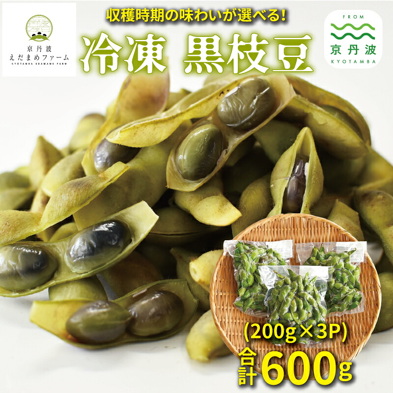 【ふるさと納税】 冷凍 丹波黒枝豆 熟成 600g（200g×3パック） 選べる タイプ レギュラー 熟成 【 国産 京都 丹波 黒豆 えだまめ ビール おつまみ ご当地グルメ 特産品 】 ※北海道・沖縄は配送不可 9,120円