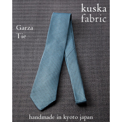 【ふるさと納税】【手織りタイ】サクソフォン青碧 ガルザタイ kuskafabric 丹後の絹織物【高島屋より分ける品】【1254263】