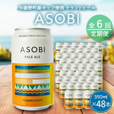 【ふるさと納税】【毎月定期便】【与謝野町産ホップ使用】ASOBI(アソビ)350ml×48本　ペールエール全6回【4079238】
