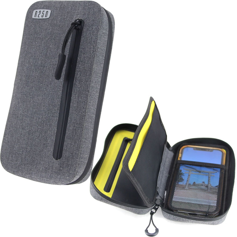 【ふるさと納税】R250 防水スマートライドポーチ スーパーDX3 フルオープン W小銭入れ＜カラー選択可能（グレーまたはブラック）＞