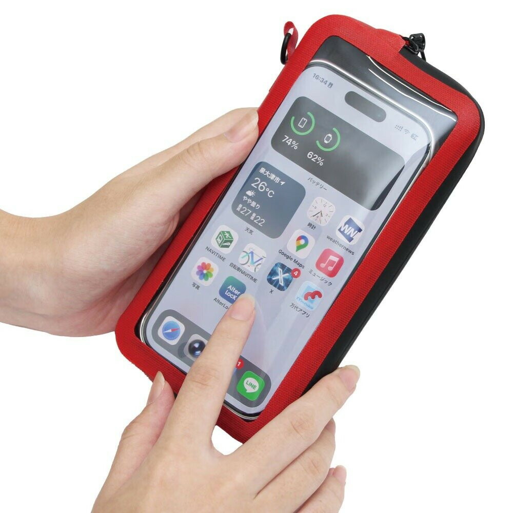 【ふるさと納税】R250 防水スマートウォレットクリア SL <カラー選択可能(レッドまたはブラック)>|大阪府堺市