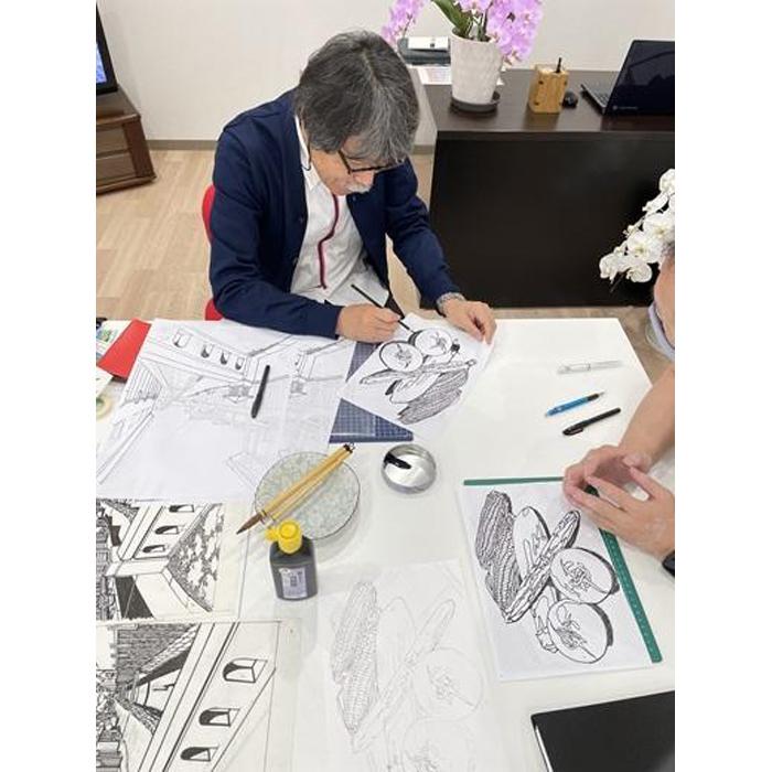「日輪と山」複製木版画　245/300  宮沢賢治　自筆水彩画 日輪と山」複製木版画 245/300 宮沢賢治 自筆水彩画 - 版画