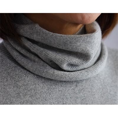 【ふるさと納税】希少ベビーカシミヤ100%洗えるネックウォーマー日本製 Fタイプ グレー 1枚 201FGY｜最高級 逸品 軽い 暖かい [1159]｜大阪府泉大津市