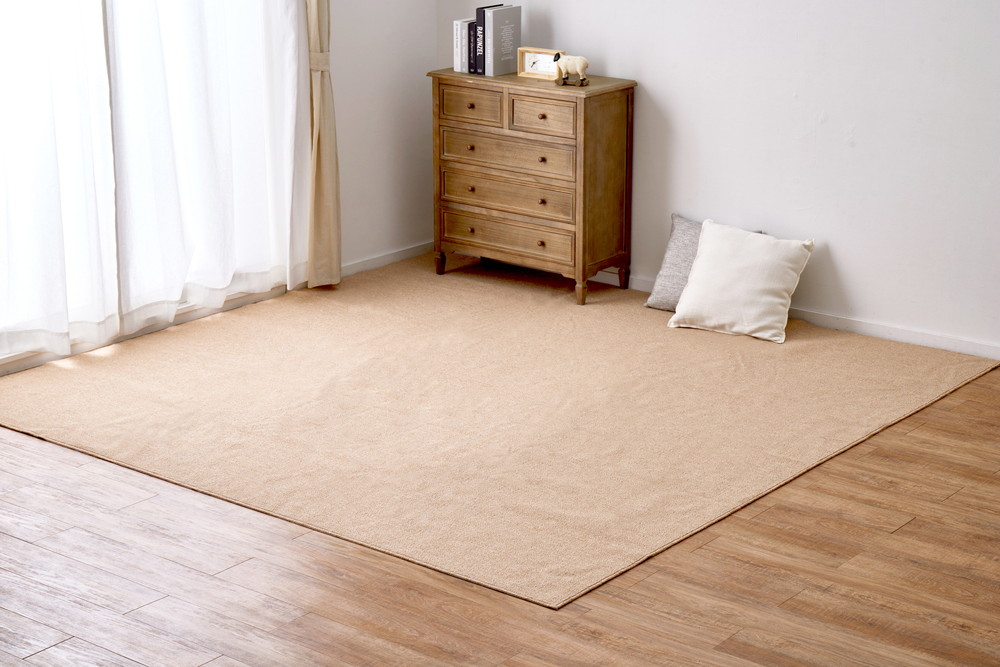 【ふるさと納税】日本製 防炎 カーペット ベージュ 1枚 3帖 約176×261cm 600092630型｜防炎 復元性 ラグ [2416]