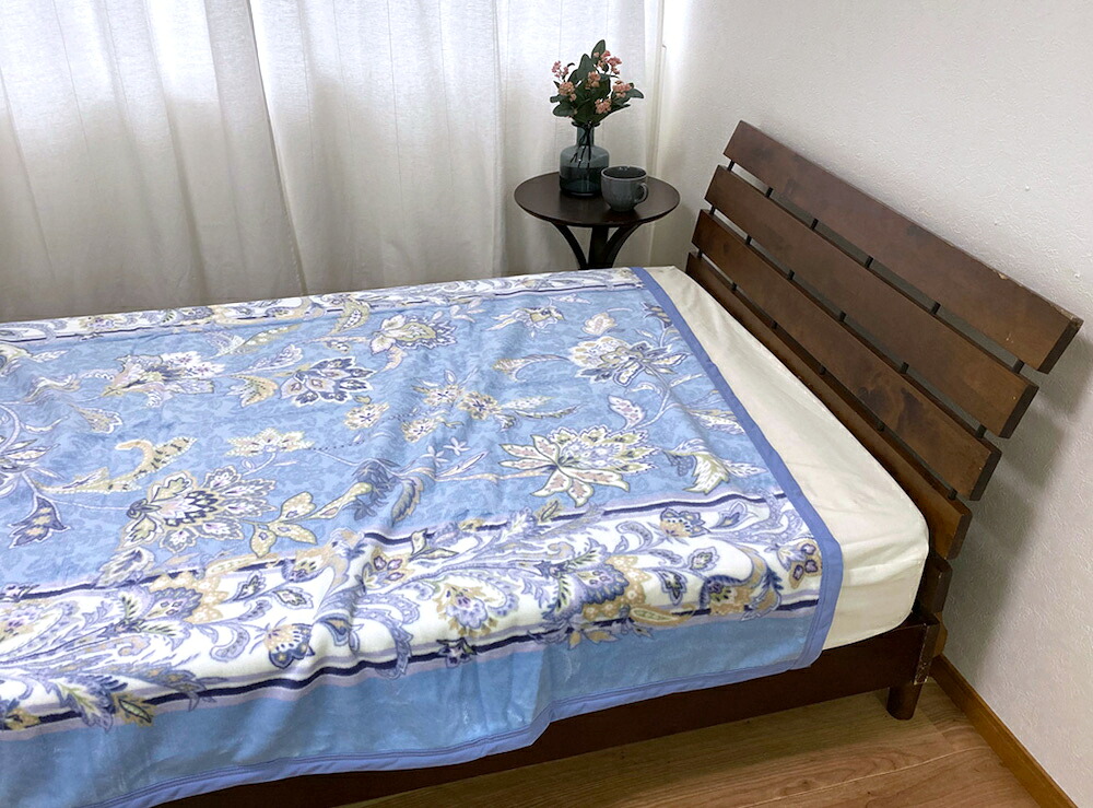 【ふるさと納税】泉大津産 綿マイヤー毛布 シングル 140×200cm 1枚 S－81723BL｜オールシーズン ブランケット 快眠 快適 熟睡 睡眠 洗濯可能 寝具 [2266]