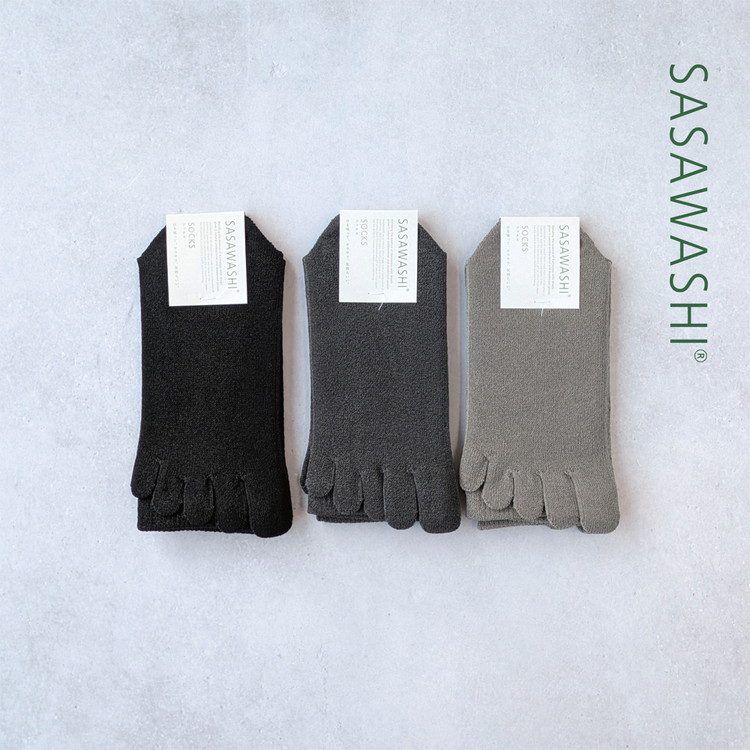 【ふるさと納税】SASAWASHI メンズ5本指靴下（24～26cm）3色組｜大阪府泉大津市