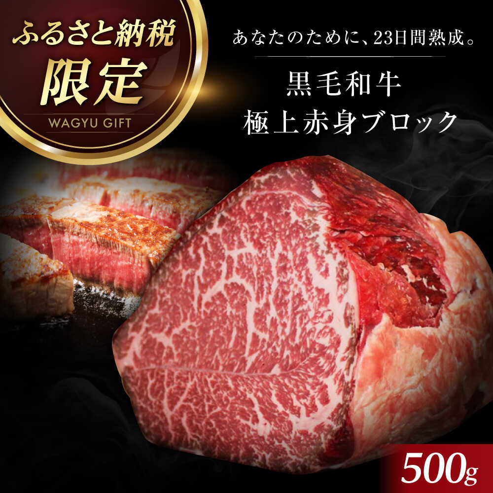 【ふるさと納税】【ふるさと納税限定】熟成黒毛和牛 ブロック(極上赤身) 500g 冷凍 肉 お肉 ブロック ブロック肉 国産 和牛 赤身 牛肉 ギフト 黒毛和牛 高級 国産牛 焼肉 ステーキ エイジング 大阪府高槻市/株式会社ＭＡＲＢＬＡＮＣ[AOAS001]｜大阪府高槻市