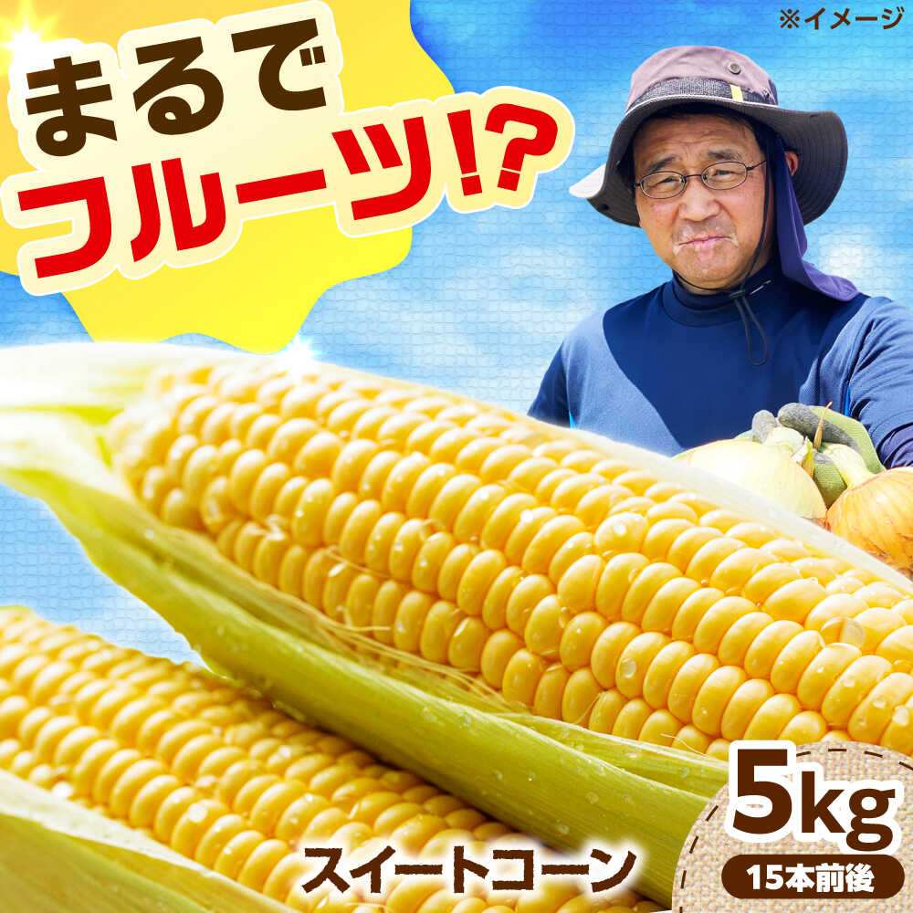 【ふるさと納税】【6月頃発送予定】朝採れとうもろこし スイートコーン 5kg/15本前後 高槻市産 とうもろこし トウモロコシ コーン 甘い 野菜 新鮮 大阪府高槻市/高槻あぐり[AOCS028]