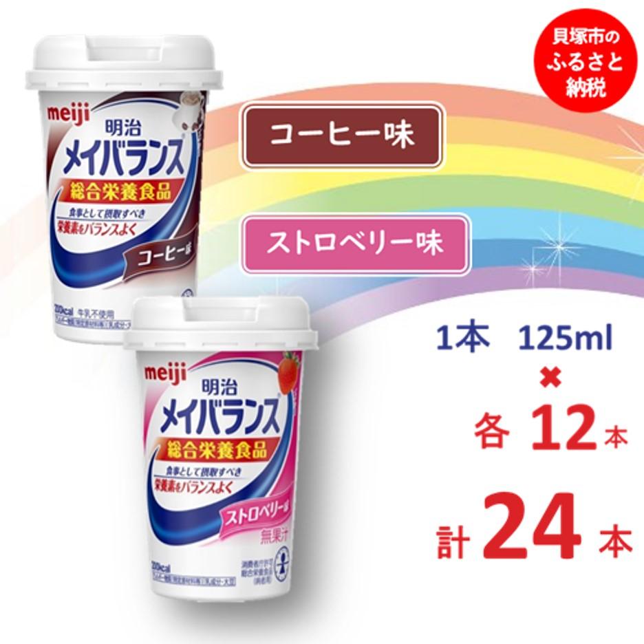 【ふるさと納税】明治 メイバランス Mini優勝杯 2類概念24本(珈琲・オランダ苺) 常温保護すること 営養素詰め直す 介護食 アソート 書き割り まとめ買い 防災
