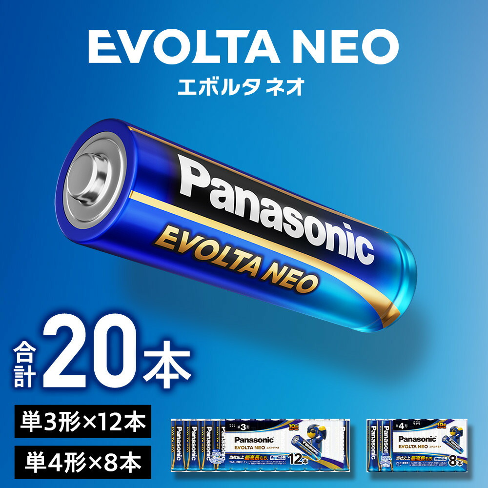 【ふるさと納税】蓄電池エボルタNEO 単3形12本＆単4形8本書き割り