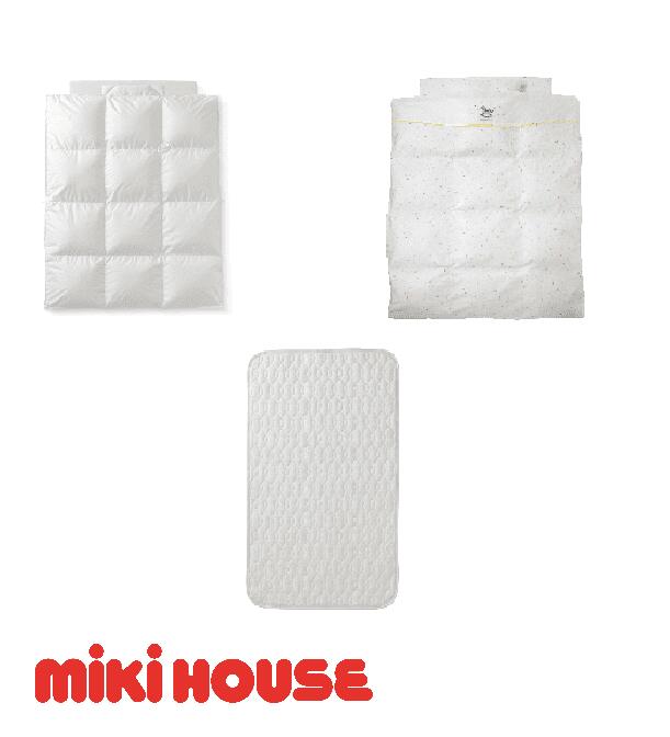 【ふるさと納税】K117 ミキハウス 出産準備寝具セット【mikihouse ベビー布団 出産 ベビー ベビー寝具 赤ちゃん ブランド 男の子 女の子 ふとん おねしょシーツ ふとんカバー 大阪府 八尾】|大阪府八尾市