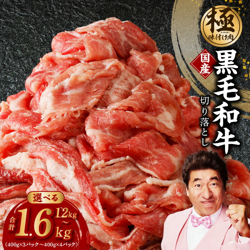 【ふるさと納税】＼すぐ届く／ 【訳あり】【極味付け肉】国産 黒毛和牛 切り落とし 1.2kg / 1.6kg 小分け 各400g 部位不揃い 大阪府 泉佐野市 送料無料 肉の泉佐野 氷温熟成牛 牛肉 熟成肉 氷温熟成 作り方 ふるさと納税オリジナル 限定