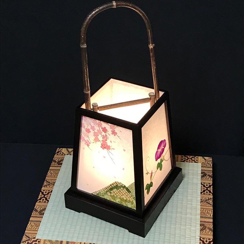 【ふるさと納税】着物生地で作ったおしゃれな行灯(あんどん)日本の四季|大阪府泉佐野市