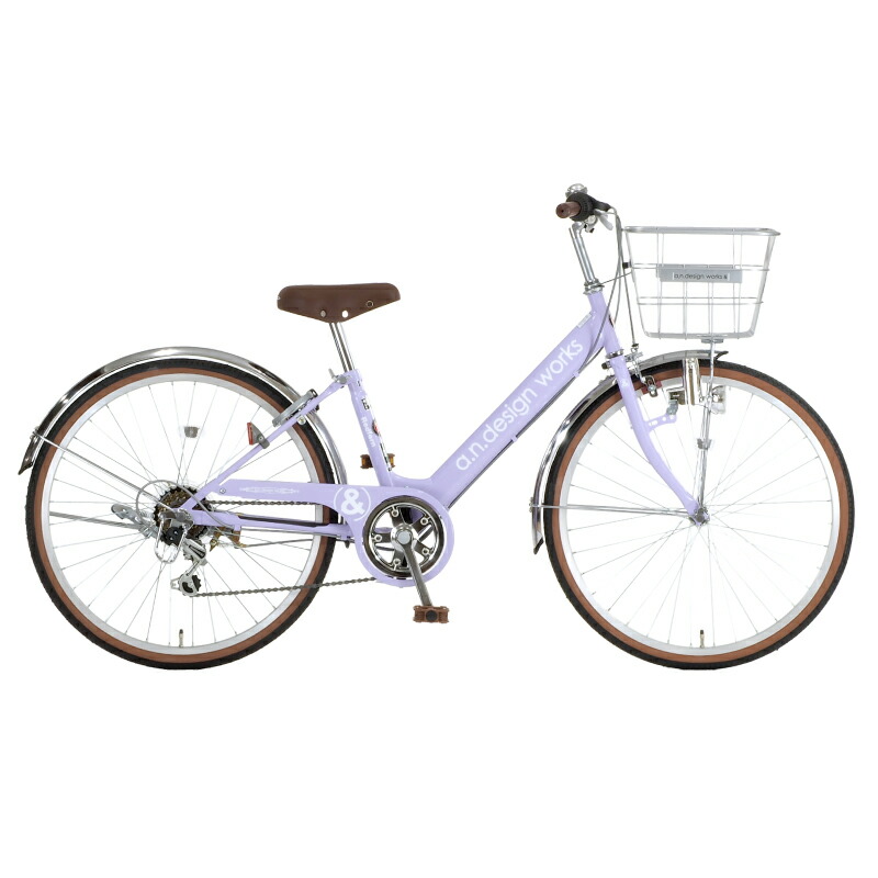 超格安一点 自転車 a.n.design works jr 24インチ パープル 紫 6段変速 ...