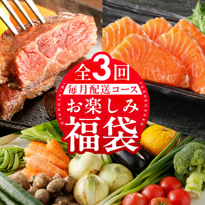 【ふるさと納税】泉佐野 お楽しみ 福袋 定期便 全3回 牛肉 ステーキ 海鮮 サーモン 野菜【毎月発送】ハラミステーキ 焼肉 バーベキュー シルバーサーモン 刺身 サラダ カルパッチョ 泉州野菜 果物 加工品 鮮度抜群 産直 簡単調理 お取り寄せ 大阪府 泉佐野市 送料無料