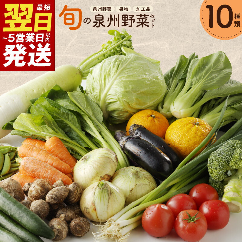 【ふるさと納税】＼最短翌日～5営業日以内発送／ 新鮮 野菜セット 詰め合わせ 10種類 国産 旬 お試し おまかせ お楽しみ 最短発送 / 定期便 3回 / 4回 / 6回 / 12回 定額減税 果物 産直売場 厳選 季節野菜 契約農家 直接仕入れ アローズ 食品 泉佐野市 送料無料