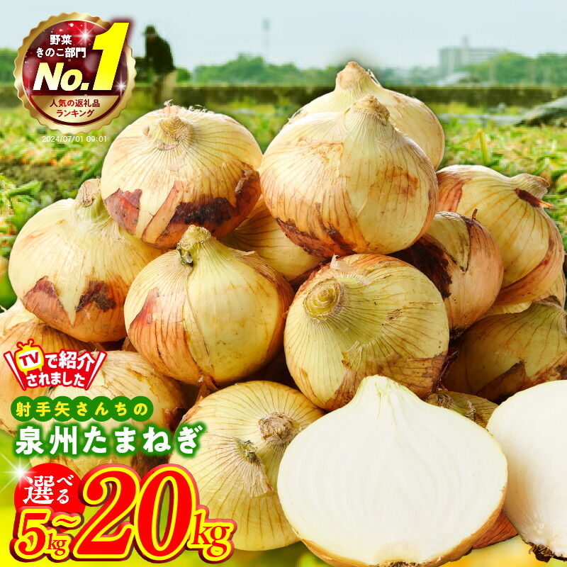 【ふるさと納税】1位獲得 高評価☆4.61 射手矢さんちの 泉州たまねぎ 5kg / 10kg / 20kg 玉ねぎ 甘い 野菜 肉厚 水分多い 国産 Ｍ級以上 期間限定 新たまねぎ オニオン サラダ カレー バーベキュー BBQ 肉じゃが 泉佐野市 送料無料