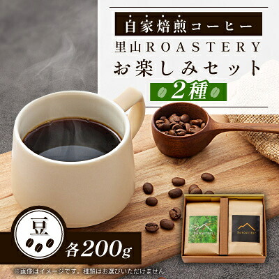【ふるさと納税】【豆:2種計400g】自家焙煎コーヒー豆(200g×2)　里山ROASTERYお楽しみセット【1695709】