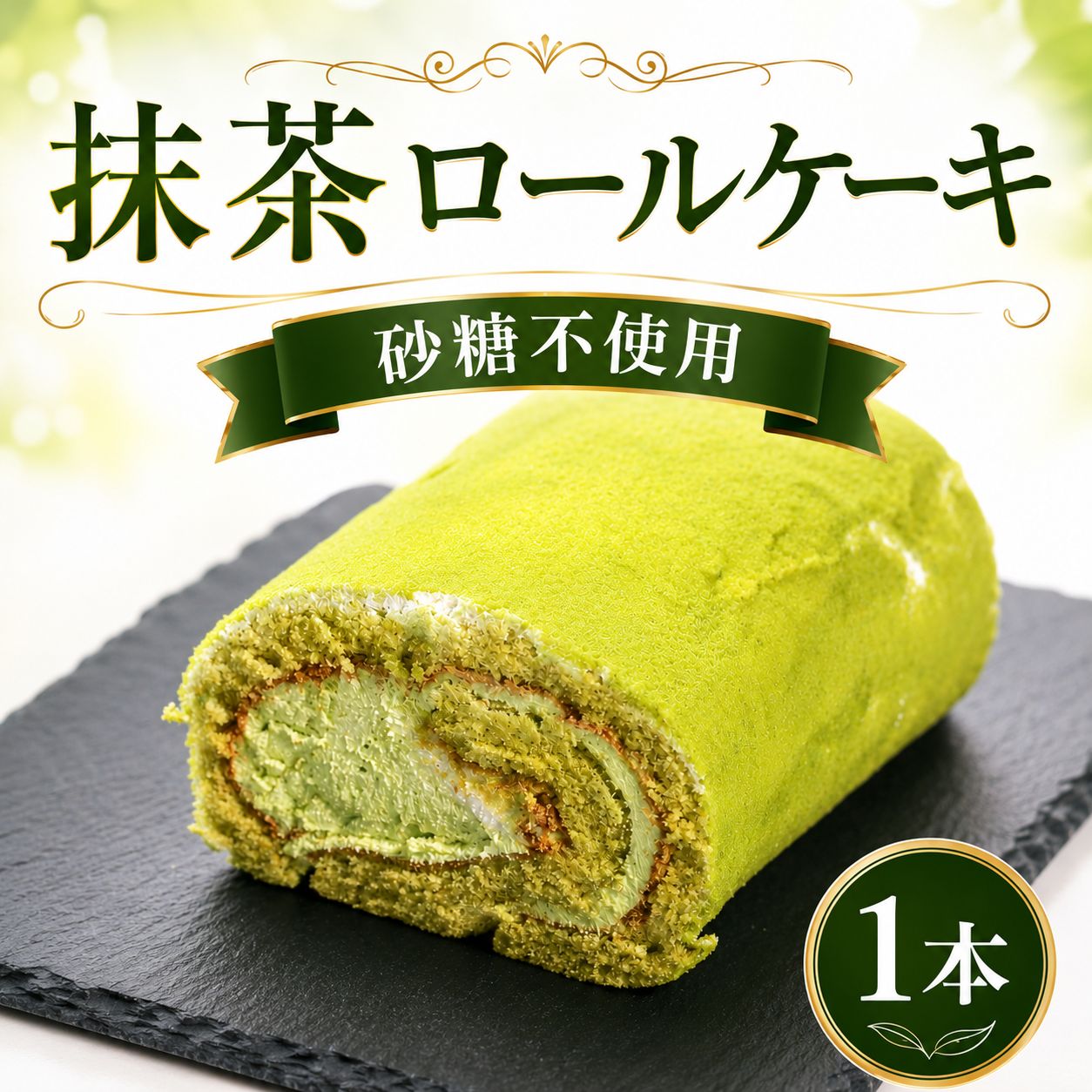 【ふるさと納税】 砂糖不使用 抹茶ロールケーキ 1本 抹茶ロール 砂糖 不使用 抹茶 ロール ケーキ スイーツ まっちゃ すいーつ 贈答 お土産 おみやげ 贈り物 ギフト プレゼント お祝い 発酵 バター メープルシロップ 果糖 俵屋 米飴 使用|大阪府松原市