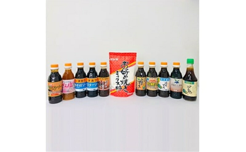 【ふるさと納税】 調味料 ミックス粉 11個 セット 本場 お好み たこ焼き 焼きそばソース ポン酢 塩だれ だし醤油 お好み ミックス粉 セット ゆず ウスターソース 中濃ソース 調味料 国産 一人暮らし 家族 大阪府 松原市｜大阪府松原市