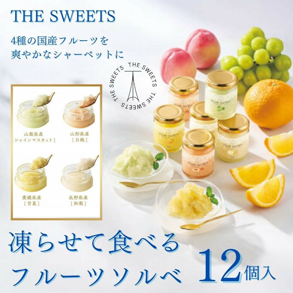 【ふるさと納税】【期間限定7月31日まで】ザ・スウィーツ　凍らせて食べるフルーツソルベ（１２個）