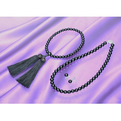 【ふるさと納税】特選ブラックオニキス3点セット_ ブラックオニキス オニキス 8mm ネックレス 42cm イヤリング 御念珠 念珠 弔事用 弔事 葬儀 セット フォーマル 大阪府 和泉市 送料無料 【配送不可地域：沖縄県】【1215002】 7,200円