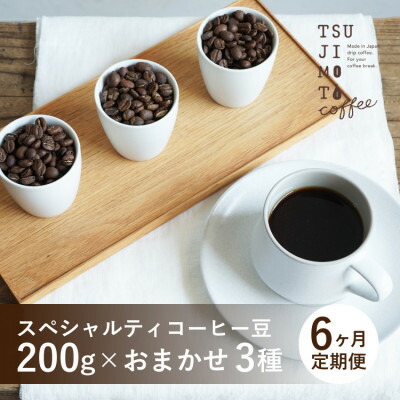 【ふるさと納税】【毎月定期便】スペシャルティコーヒー豆　3種おまかせセット　600g　豆のまま　辻本珈琲全6回【4054541】
