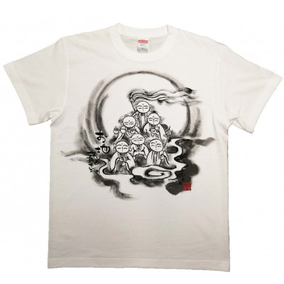【ふるさと納税】手描きTシャツ 仏画 六地蔵 白 (半袖 XLサイズ)【1615567】｜大阪府和泉市