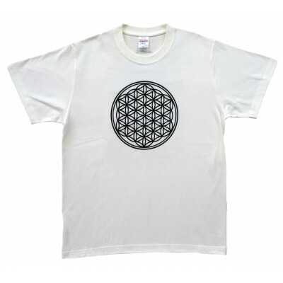 【ふるさと納税】Tシャツ フラワー・オブ・ライフ 麻炭 白 (半袖 150サイズ)【1618289】