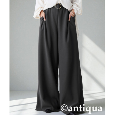 【ふるさと納税】【ANTIQUA/アンティカ】裏起毛 ワイドパンツ(PY-00820-15-Onesize)【1690024】