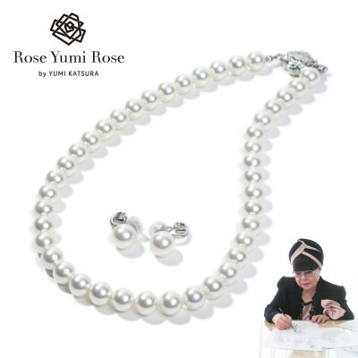 【ふるさと納税】【RoseYumiRose】9粍\u002610粍パール2点書き割り(頸飾り/イヤリング)白いこと【送りとどける不可地方：沖縄県】【1734222】