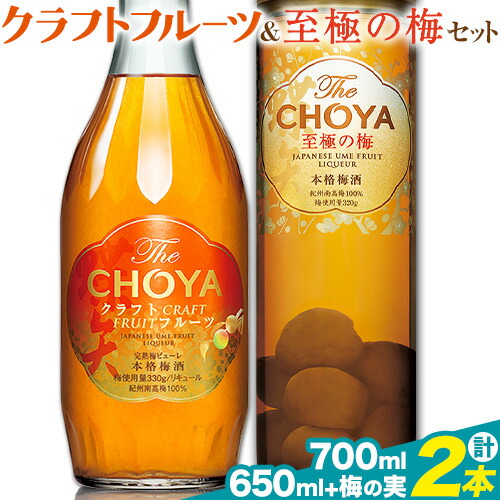 【ふるさと納税】THE CHOYA CRAFT FRUIT 700ml 至極の梅 650ml 計2本 セット 飲み比べ 羽曳野商工振興株式会社《30日以内に出荷予定(土日祝除く)》大阪府 羽曳野市 送料無料 梅酒 梅 酒 CHOYA チョーヤ チョーヤ梅酒 お酒 クラフトフルーツ クラフト 至極の梅|大阪府羽曳野市