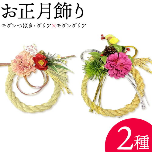 【ふるさと納税】【先行予約】しめ飾り モダンつばき・ダリア×モダンダリア  有限会社なかむら農園《2025年12月中旬-下旬頃出荷》大阪府 羽曳野市 送料無料 正月飾り リース しめ縄 オシャレ モダンおしゃれ ふるさと納税 しめ縄 おしゃれ ふるさと納税 お正月