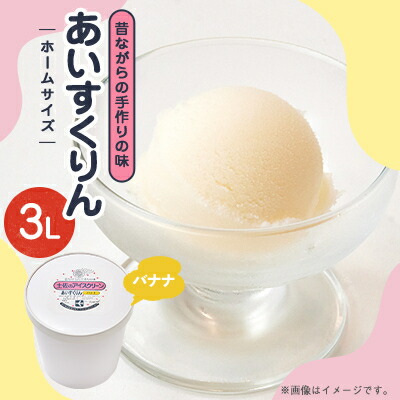 【ふるさと納税】【3Lカップ】あいすくりん バナナ　ホームサイズ・業務用【配送不可地域：離島】【1647036】