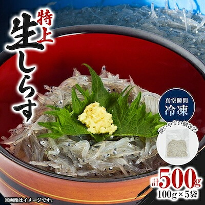 【ふるさと納税】《500g》特上新鮮生しらす(100g×5袋)漁師直送!鮮度が自慢 個包装で便利【配送不可地域:離島】【1737687】|大阪府高石市