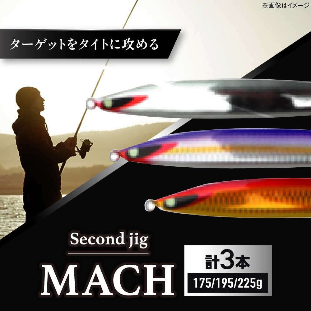 【ふるさと納税】御釣り具 second jig MACH 175g・195g・225g 3点仕掛ける / ルアー ジッグ 疑似餌 金属元素ジッグ ジッグ 釣具 つり 御釣り具 沖釣り 鉛 船御釣り 沖御釣り 海御釣り 差し上げ物 差し上げ物 差しあげる 国産 アウトドア 御釣り具 折り目正しい / 大阪府藤井寺市/Second stage[BLBB015]
