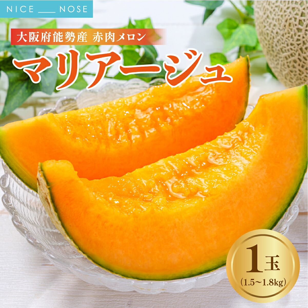 【ふるさと納税】《令和8年8月上旬発送予定》 大阪府能勢町産 赤肉メロン 『マリアージュ』 1玉 (1.5kg-1.8kg) | 西河農園 | 国産 フルーツ 果物 デザート 甘い | 8月発送 夏季限定 | ギフト 贈り物 | 大阪府 能勢町 送料無料