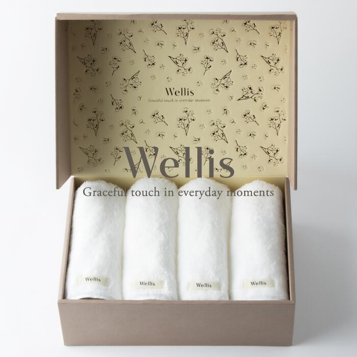 【ふるさと納税】Wellis【御前上等の肌気味合い】人間の顔西洋手ぬぐい4枚 差し上げ物書き割り 自然的白いこと（009_5038_01）