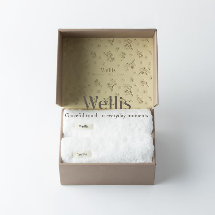 【ふるさと納税】Wellis【極上の肌心地】フェイスタオル2枚　ギフトセット　ナチュラルホワイト（009_5042_01） 28,600円