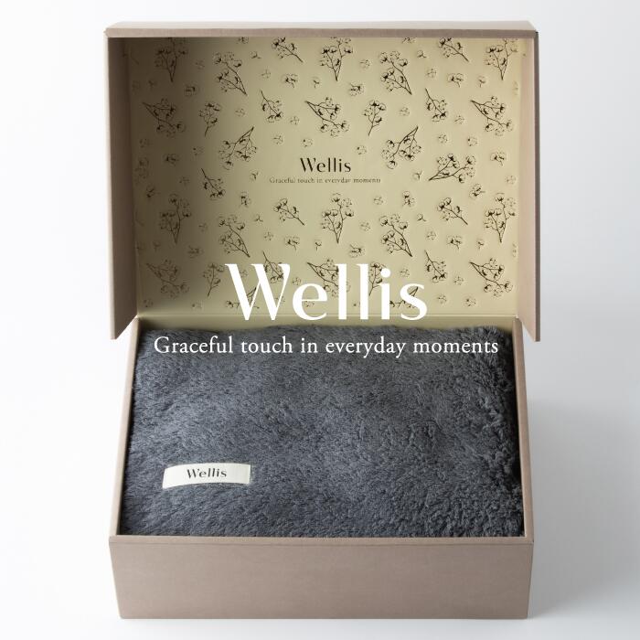 【ふるさと納税】Wellis【御前上等の肌気味合い】毛布1枚 差し上げ物書き割り 薄墨色（009_5046_02）
