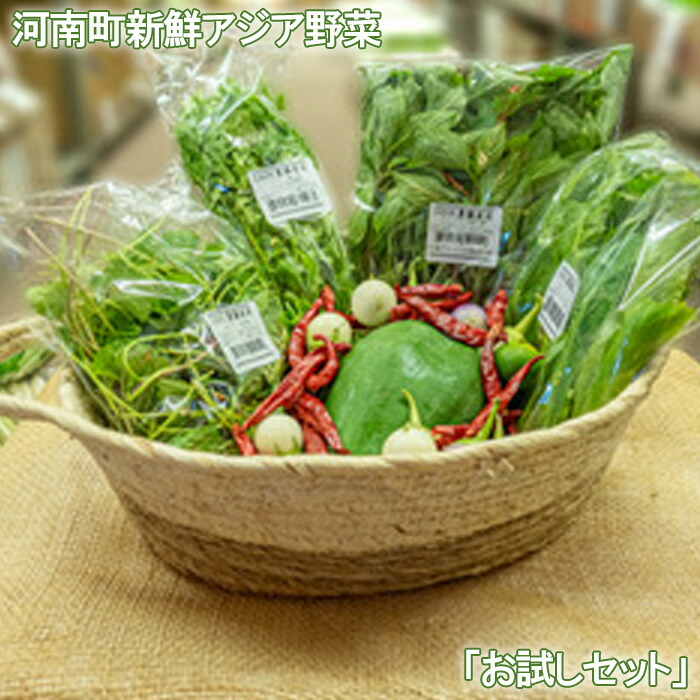 【ふるさと納税】No.331 河南町新鮮アジア野菜「お試しセット」 ／ やさい パクチー バジル 唐辛子 詰め合わせ 送料無料 大阪府