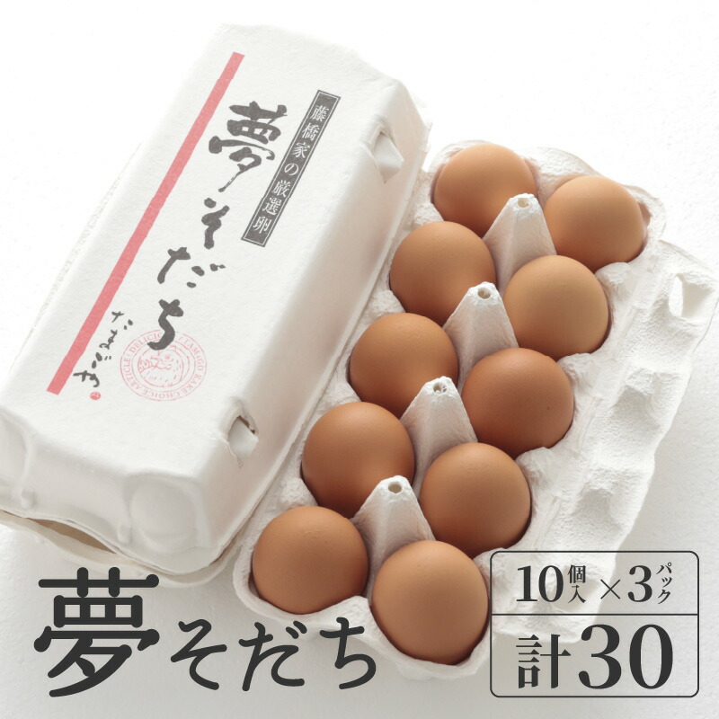 【ふるさと納税】 夢そだちおすそ分けセット 10個入×3パック ( 30個入 ) 【 卵 たまご 玉子 タマゴ 生卵 食材 グルメ 新鮮 夢そだち たまごかけごはん 殿堂入り 日本産 国産 】